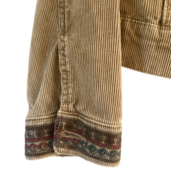 Desigual Western Fringe Embroidered Corduroy Jacket NWOT Boho Fleece lined - Picture 8 of 15